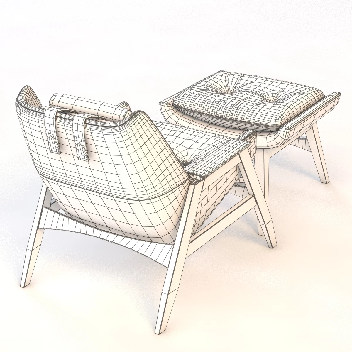 Adrian Pearsall Lounge Chair with Ottoman 3D Model_07