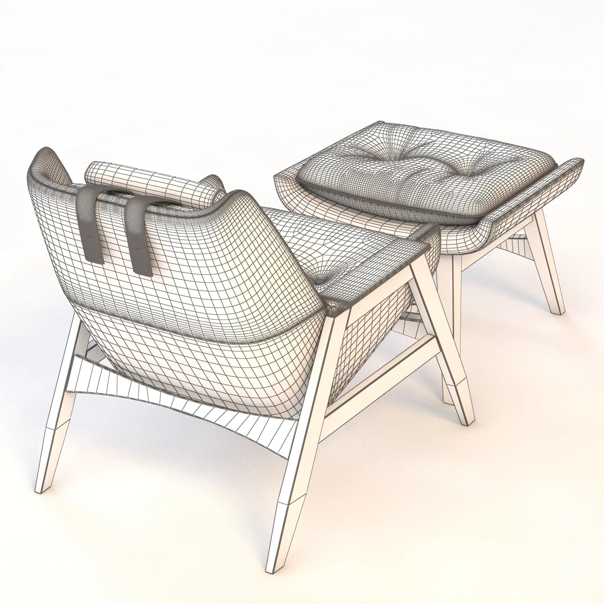 Adrian Pearsall Lounge Chair with Ottoman 3D Model_08
