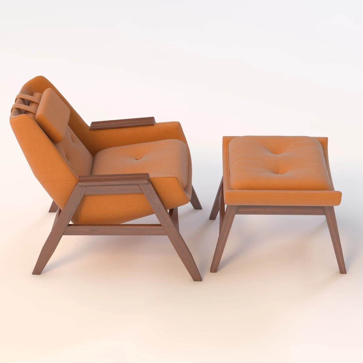 Adrian Pearsall Lounge Chair with Ottoman 3D Model_05