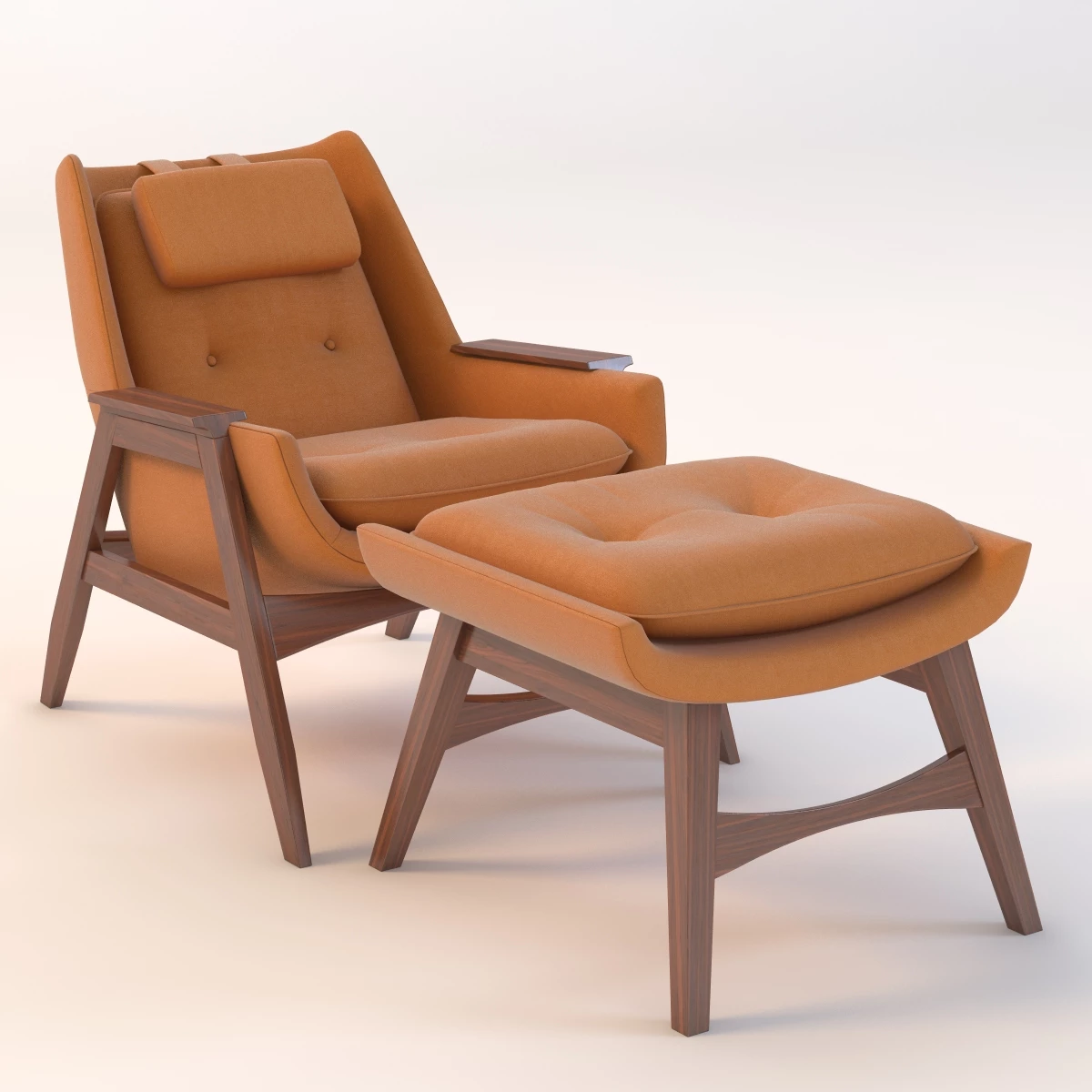 Adrian Pearsall Lounge Chair with Ottoman 3D Model_01