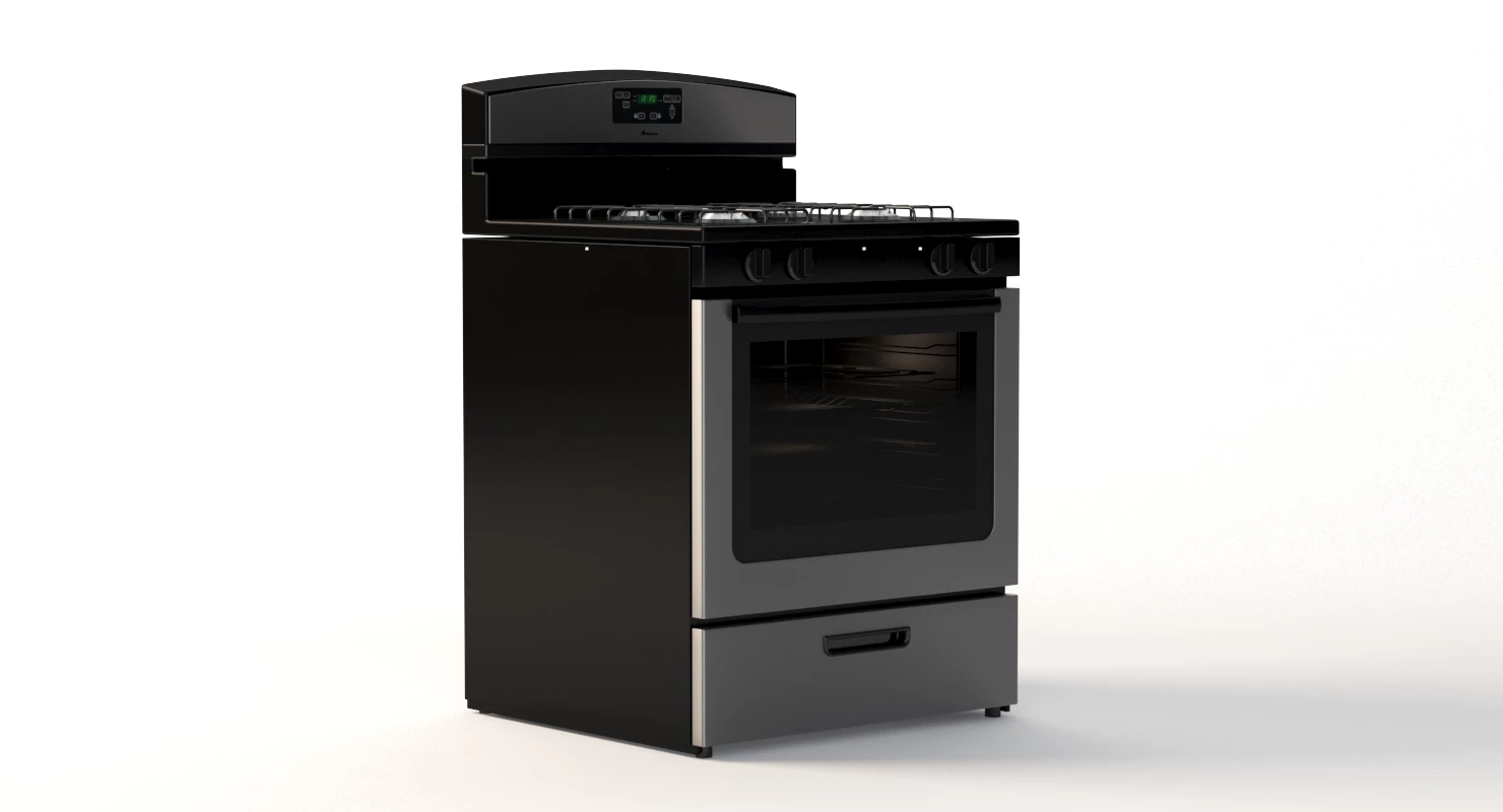 Amana 5.1 Cu. Ft.  Gas Oven Range With Sealed Gas Burners Agr5330bas 3D Model_05