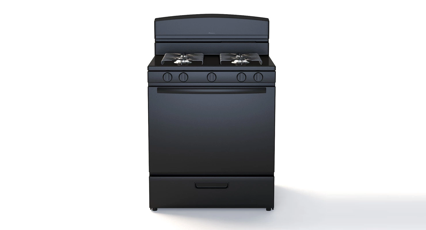 Amana 30 Inch Gas Range With Easyaccess Broiler Door 3D Model_01