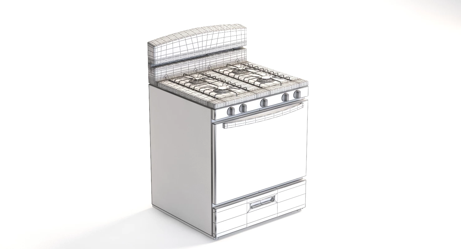 Amana 30 Inch Gas Range With Easyaccess Broiler Door 3D Model_011