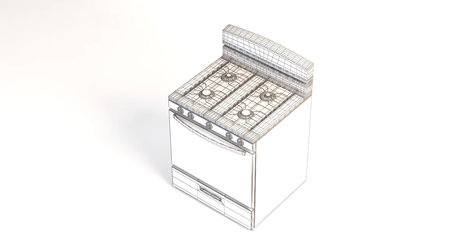 Amana 30 Inch Gas Range With Easyaccess Broiler Door 3D Model_012