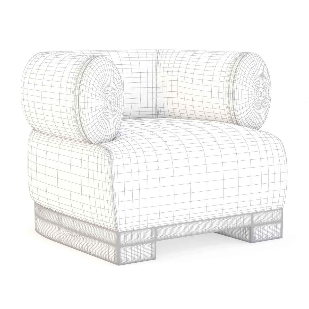 Armchair Dr100 With Gold Metal 3D Model_03
