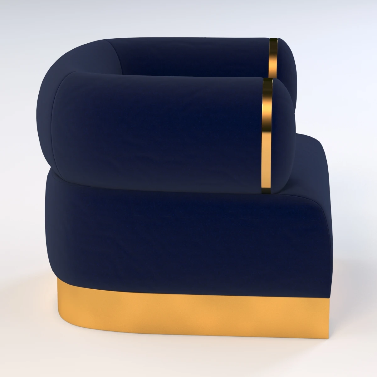 Armchair Dr100 With Gold Metal 3D Model_06