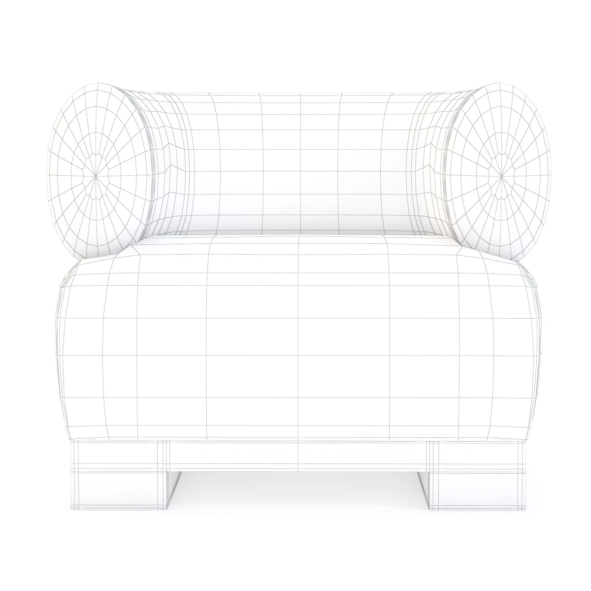 Armchair Dr100 With Gold Metal 3D Model_09