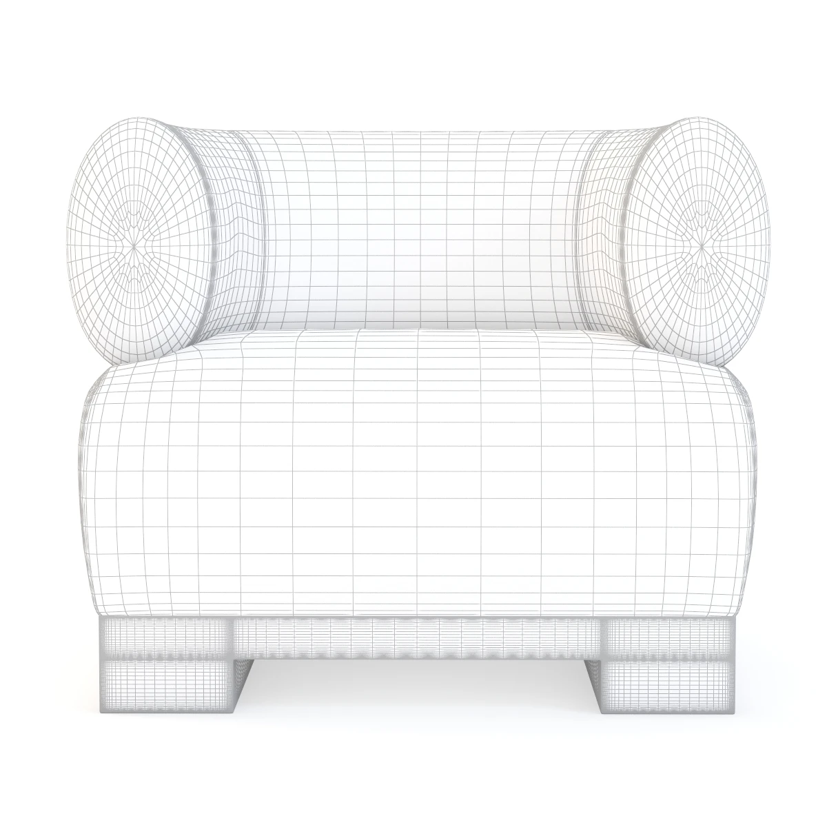 Armchair Dr100 With Gold Metal 3D Model_08