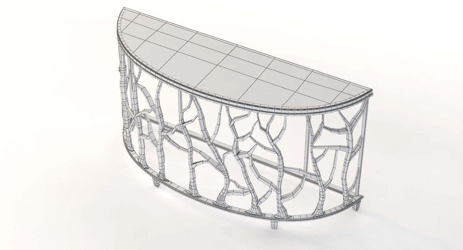 Bannister Garden Console Table 3D Model_011