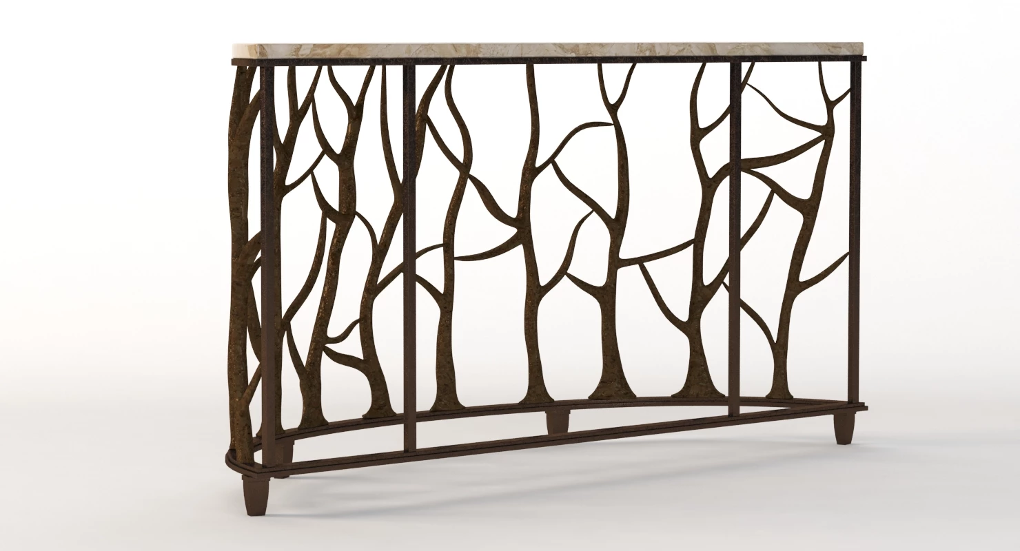 Bannister Garden Console Table 3D Model_07