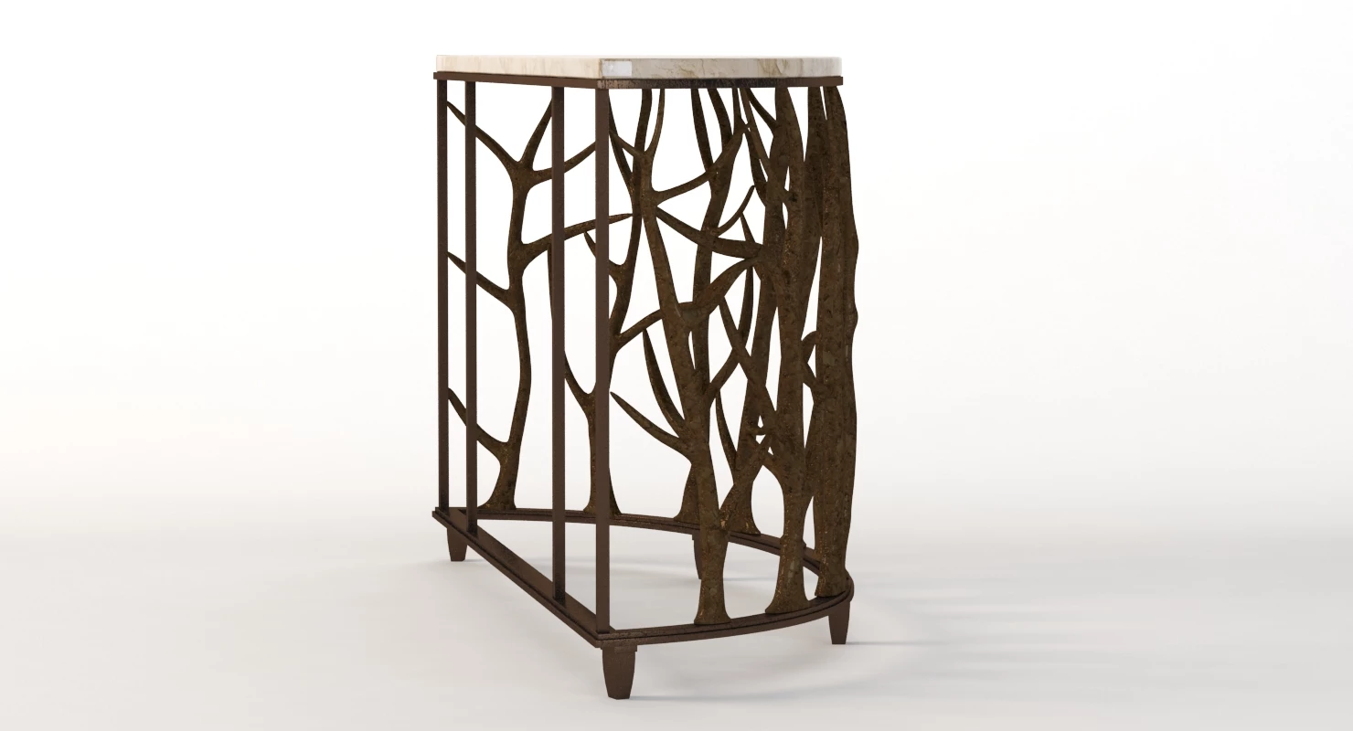Bannister Garden Console Table 3D Model_05