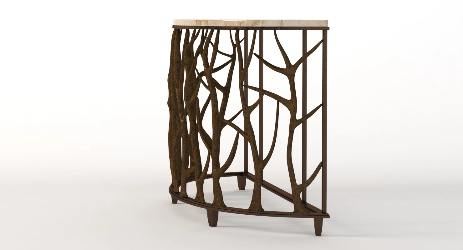 Bannister Garden Console Table 3D Model_08