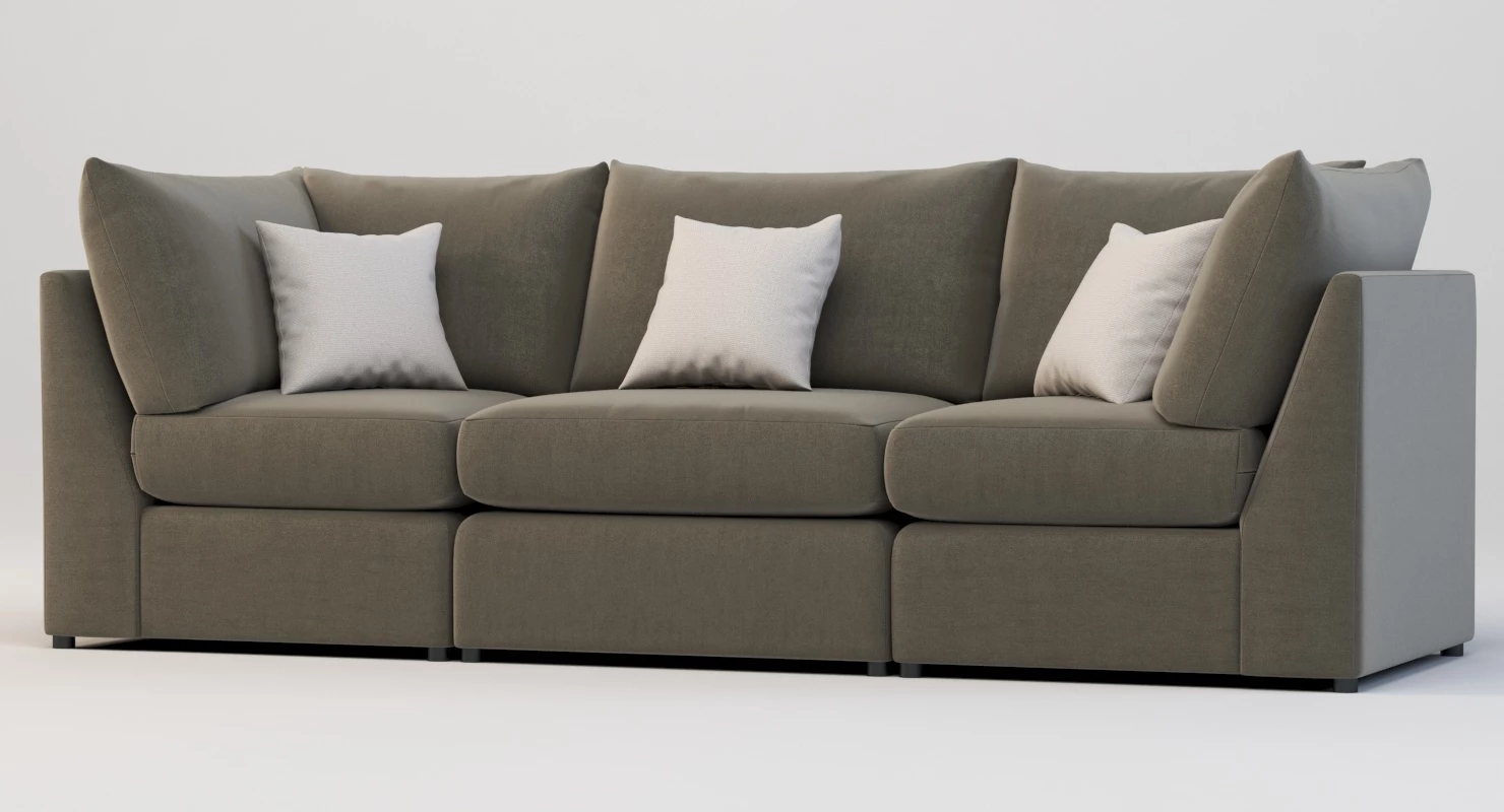 Bassett Beckham Pit Sectional Sofa Three Seater 3D Model_010