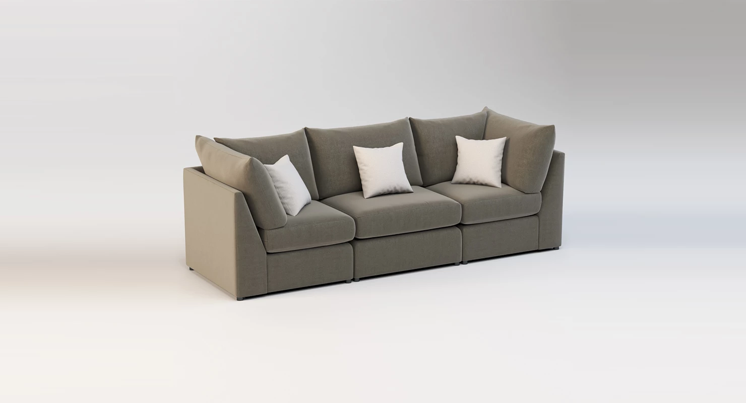 Bassett Beckham Pit Sectional Sofa Three Seater 3D Model_01