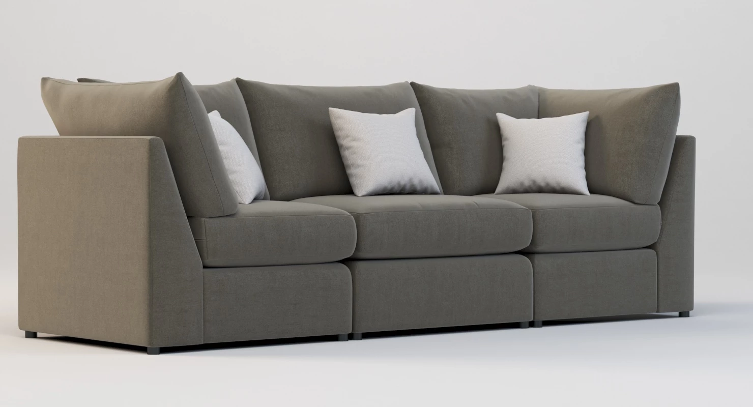 Bassett Beckham Pit Sectional Sofa Three Seater 3D Model_05
