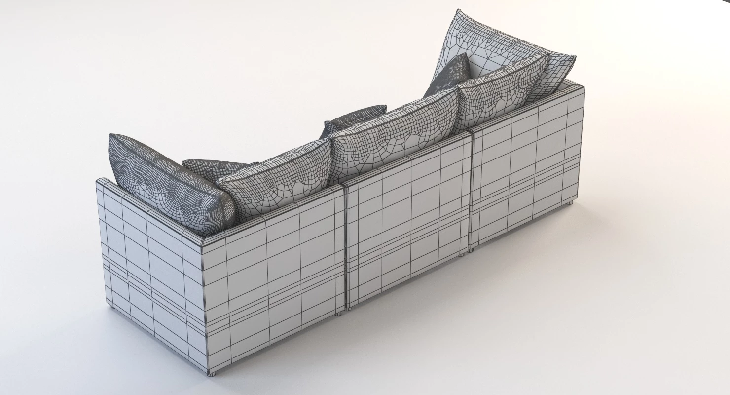Bassett Beckham Pit Sectional Sofa Three Seater 3D Model_012