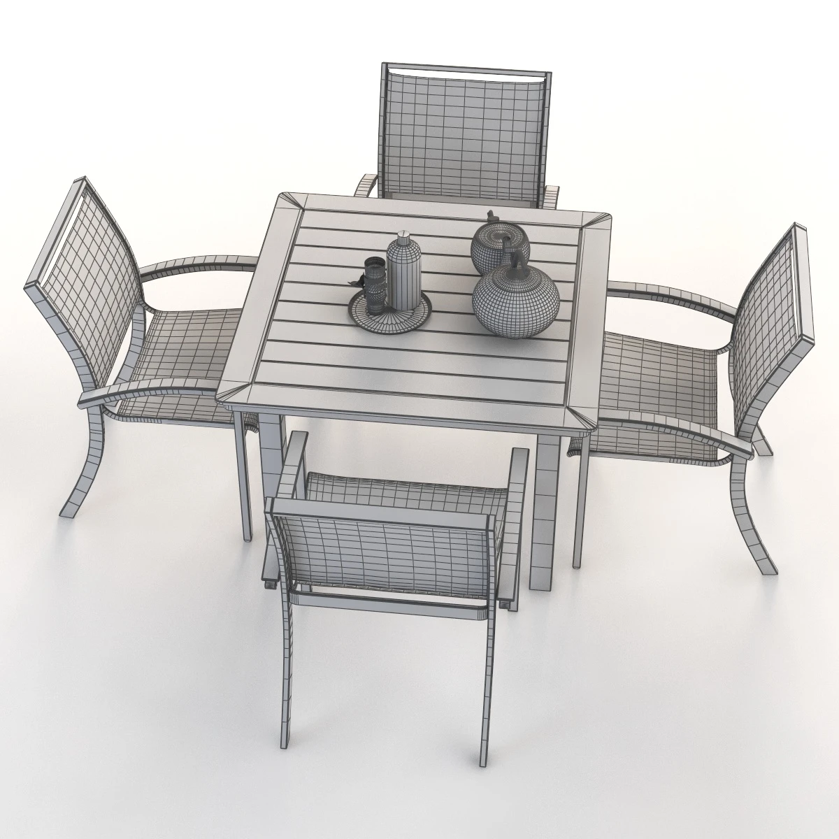 Bazza Dining Chair And Table Set 3D Model_012