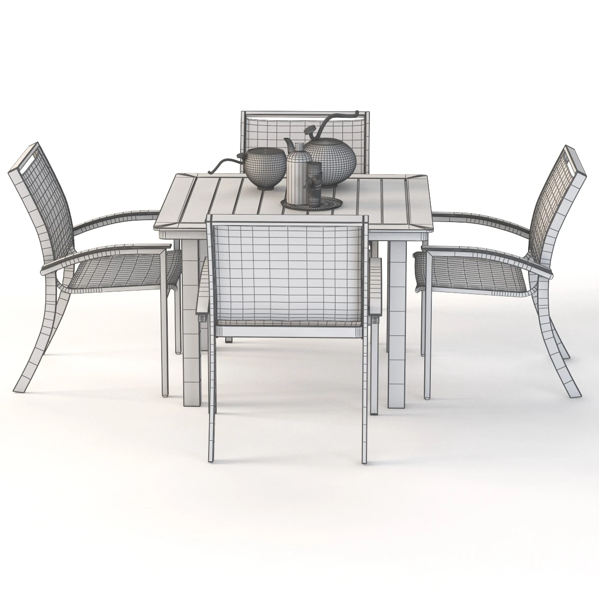 Bazza Dining Chair And Table Set 3D Model_011