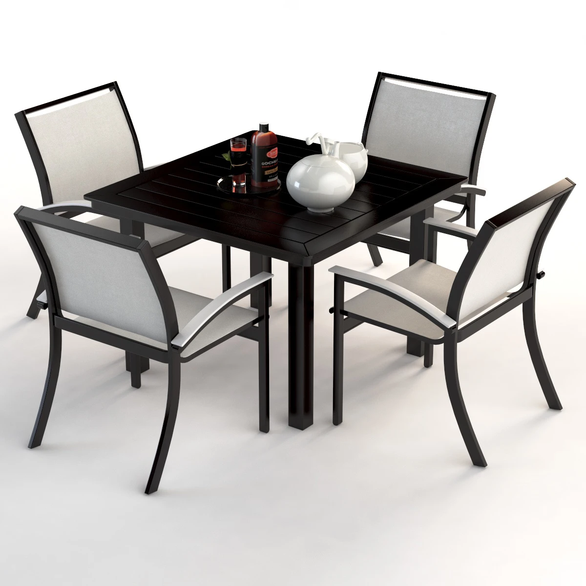 Bazza Dining Chair And Table Set 3D Model_03