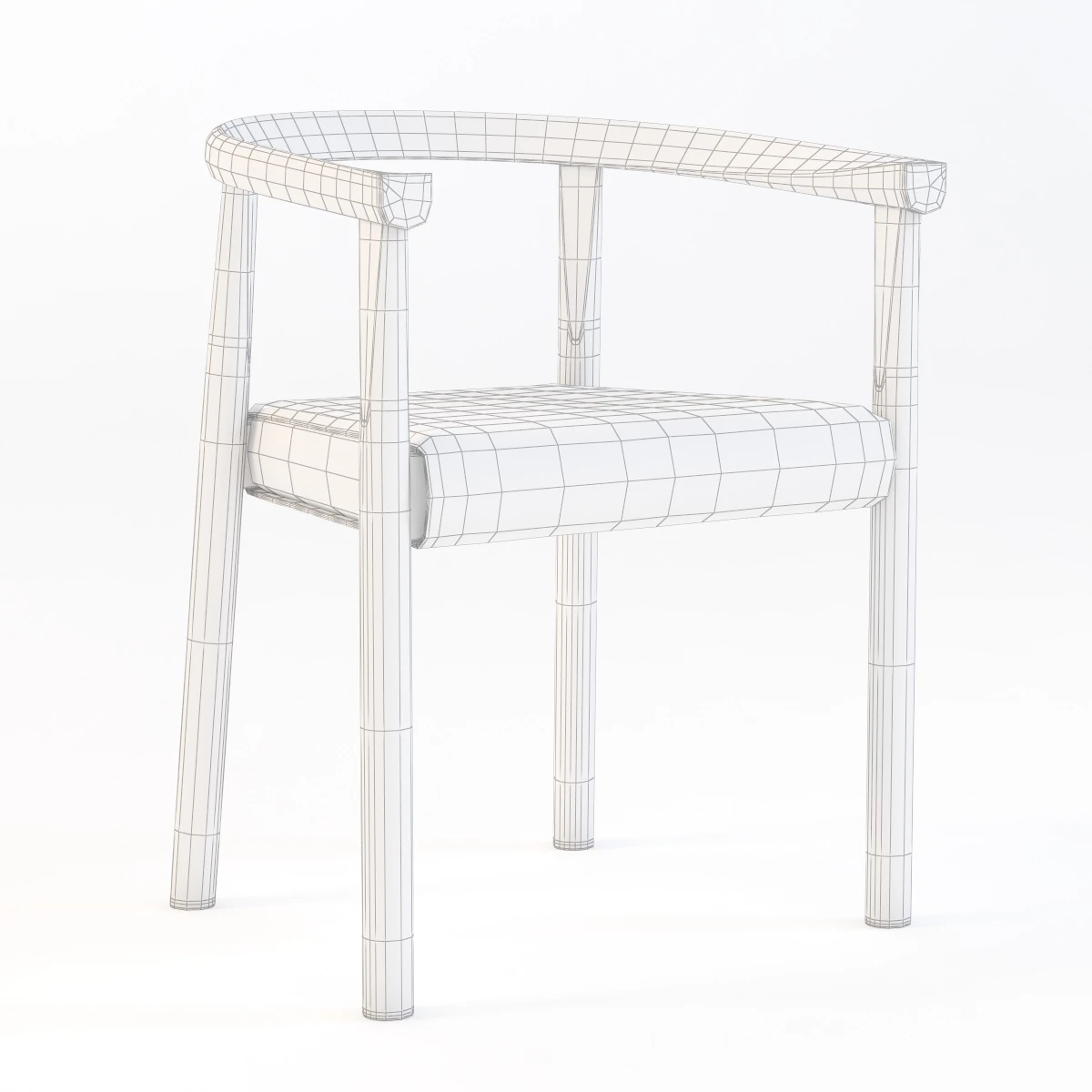 Bensen Tokyo Wooden Chair 3D Model_04
