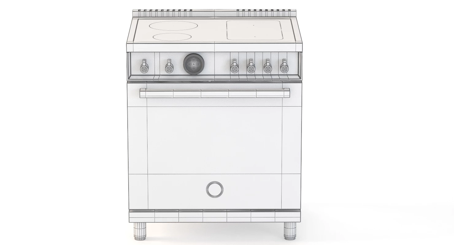 Bertazzoni 30 Inch 4 Induction Zones Electric Self Clean Oven PROF304INSXT 3D Model_011