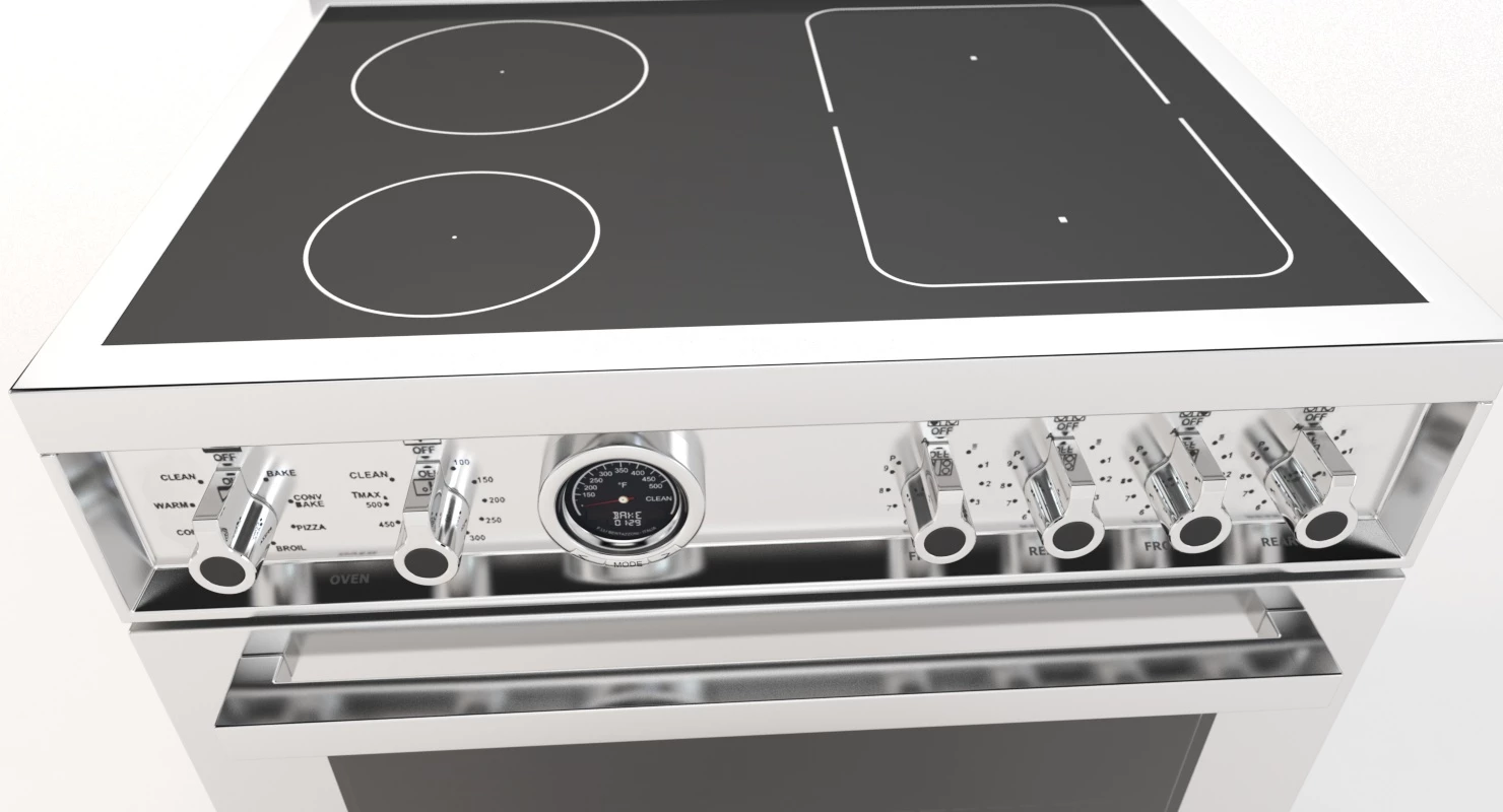 Bertazzoni 30 Inch 4 Induction Zones Electric Self Clean Oven PROF304INSXT 3D Model_03