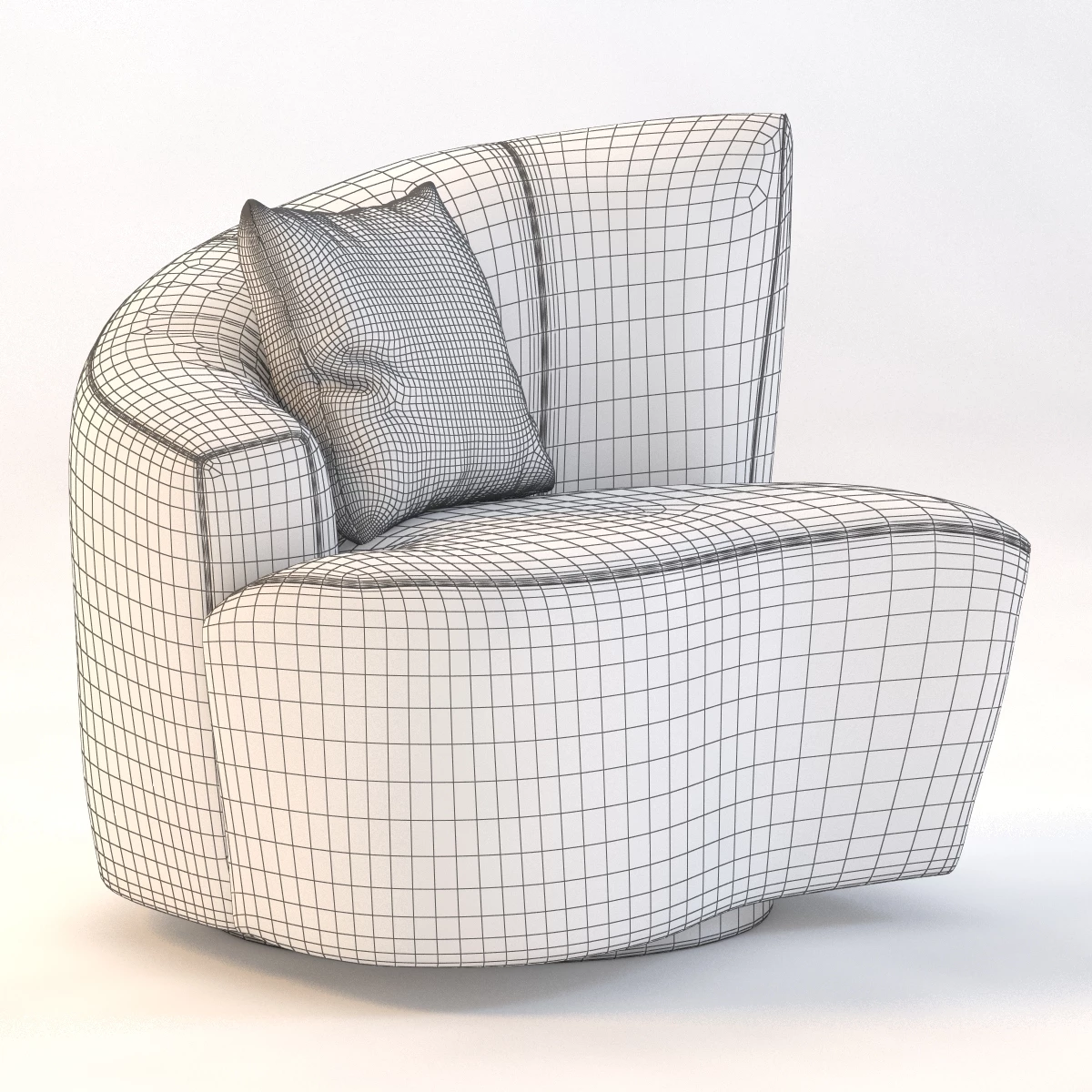 Bilbao Swivel Lounge Chair 3D Model_010