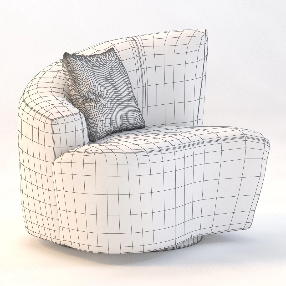 Bilbao Swivel Lounge Chair 3D Model_011