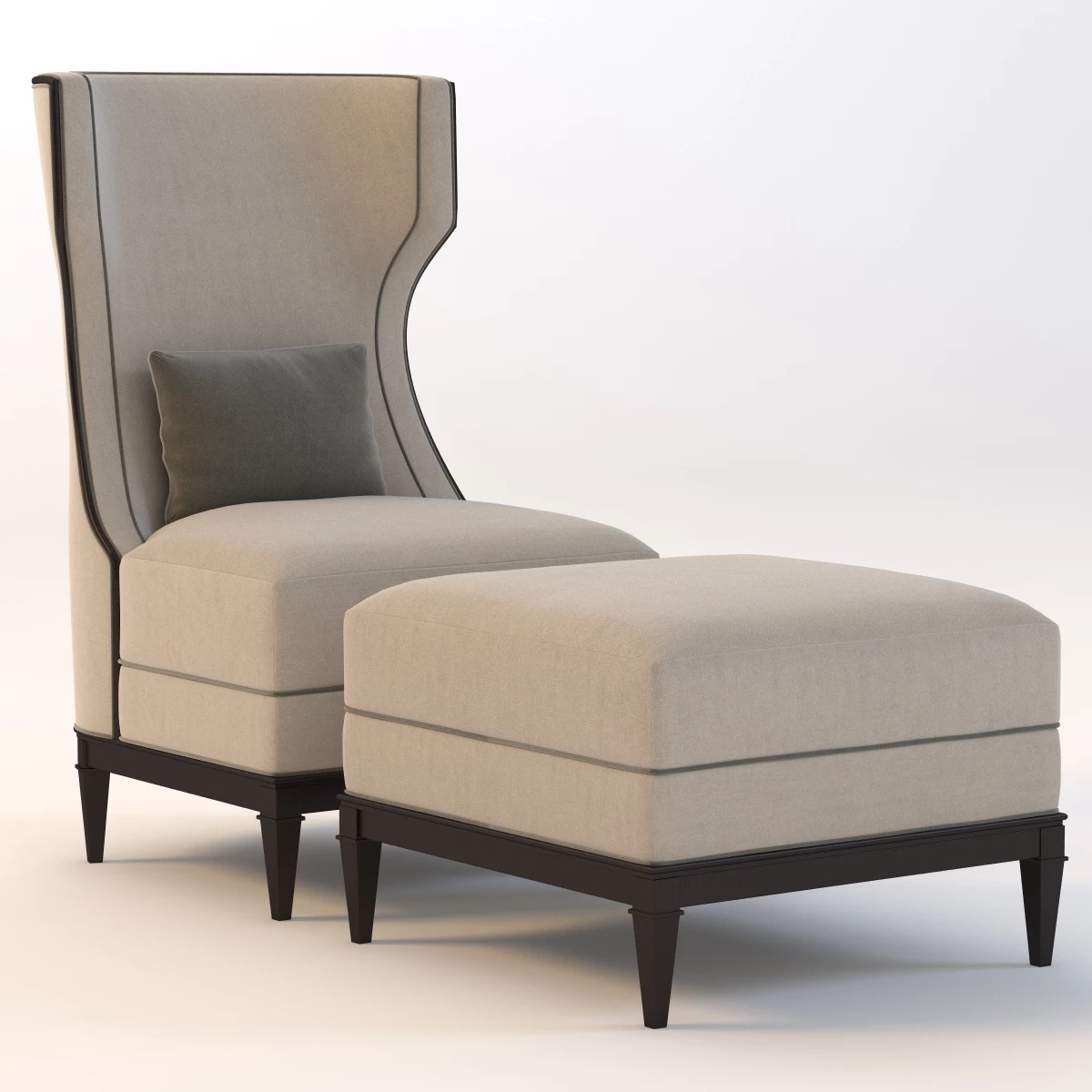 Bolier Modern Luxury Demi Wing Chair 92006 3D Model_01