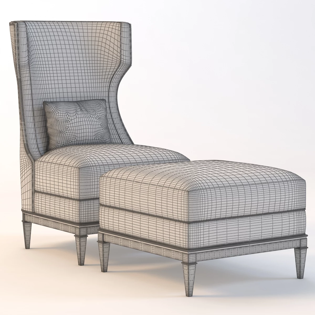 Bolier Modern Luxury Demi Wing Chair 92006 3D Model_03