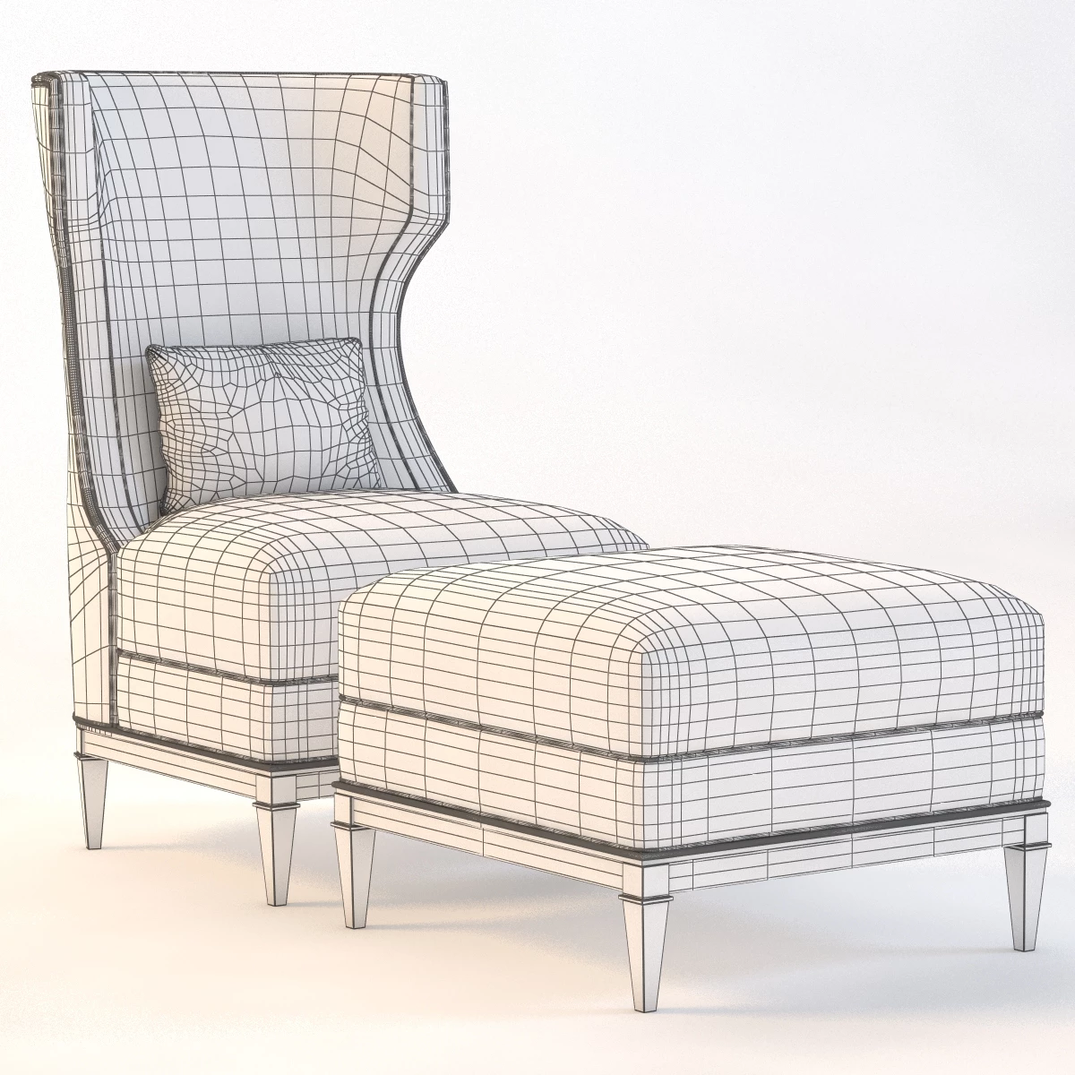 Bolier Modern Luxury Demi Wing Chair 92006 3D Model_04