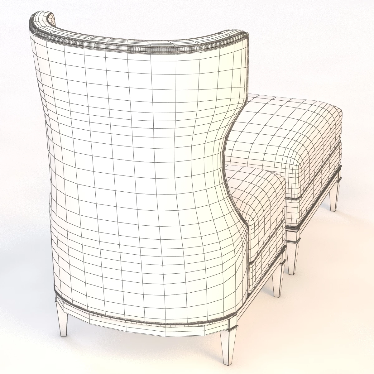 Bolier Modern Luxury Demi Wing Chair 92006 3D Model_08