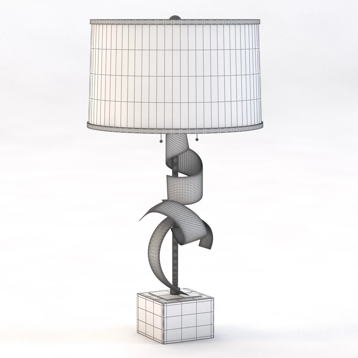 Brass Curls Table Lamp 3D Model_03