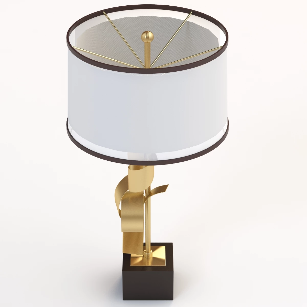 Brass Curls Table Lamp 3D Model_05