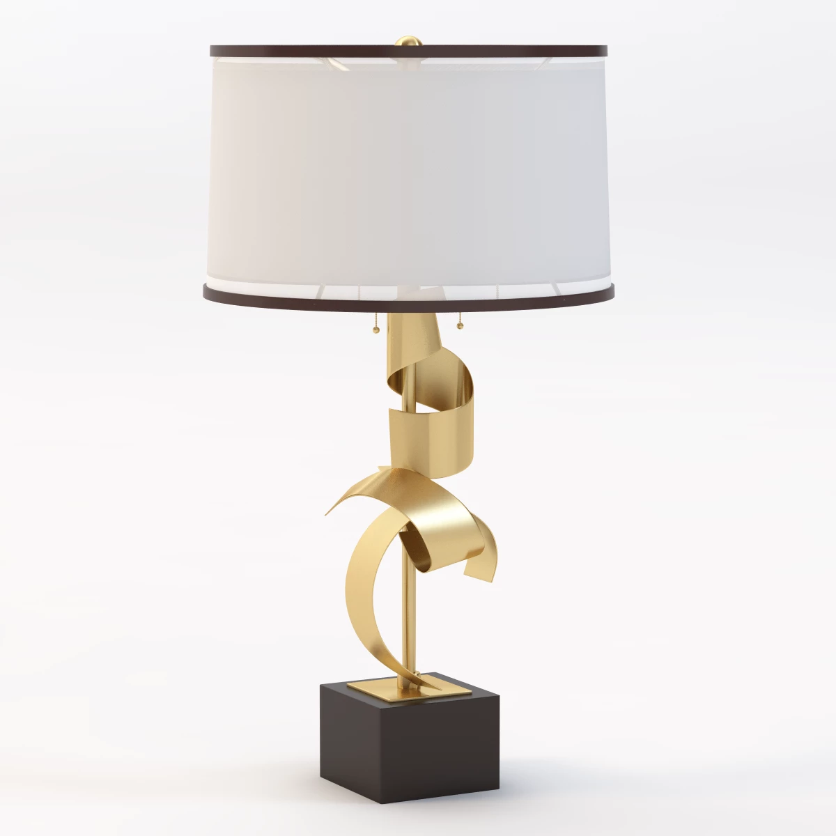 Brass Curls Table Lamp 3D Model_01