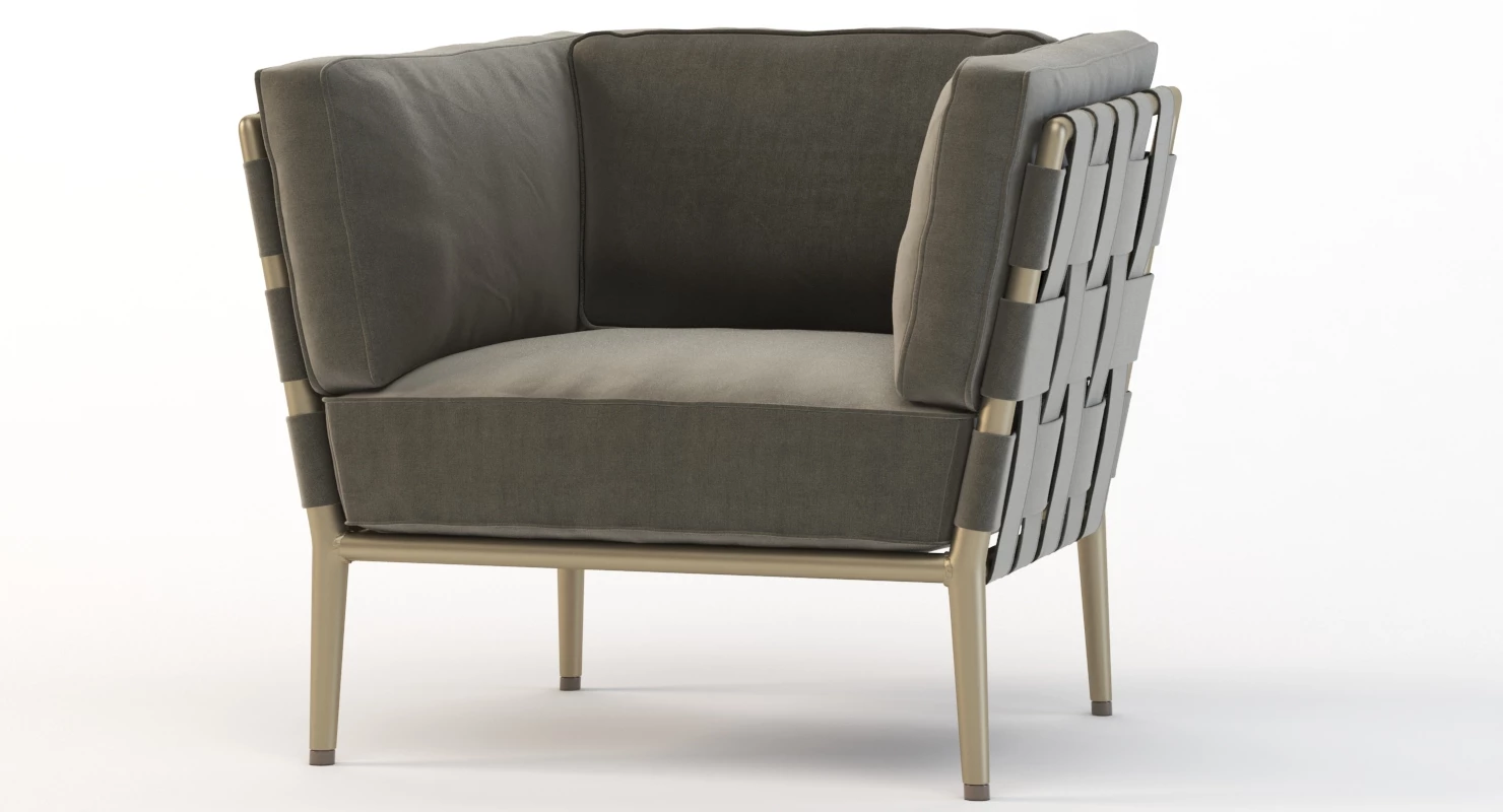 Cane Line Conic Moduler Sectional Sofa Armchair Module 3D Model_09