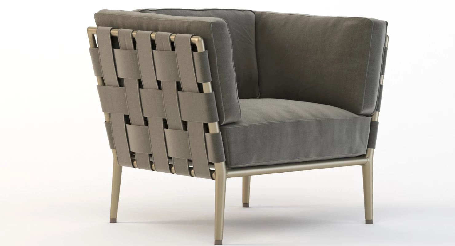 Cane Line Conic Moduler Sectional Sofa Armchair Module 3D Model_04