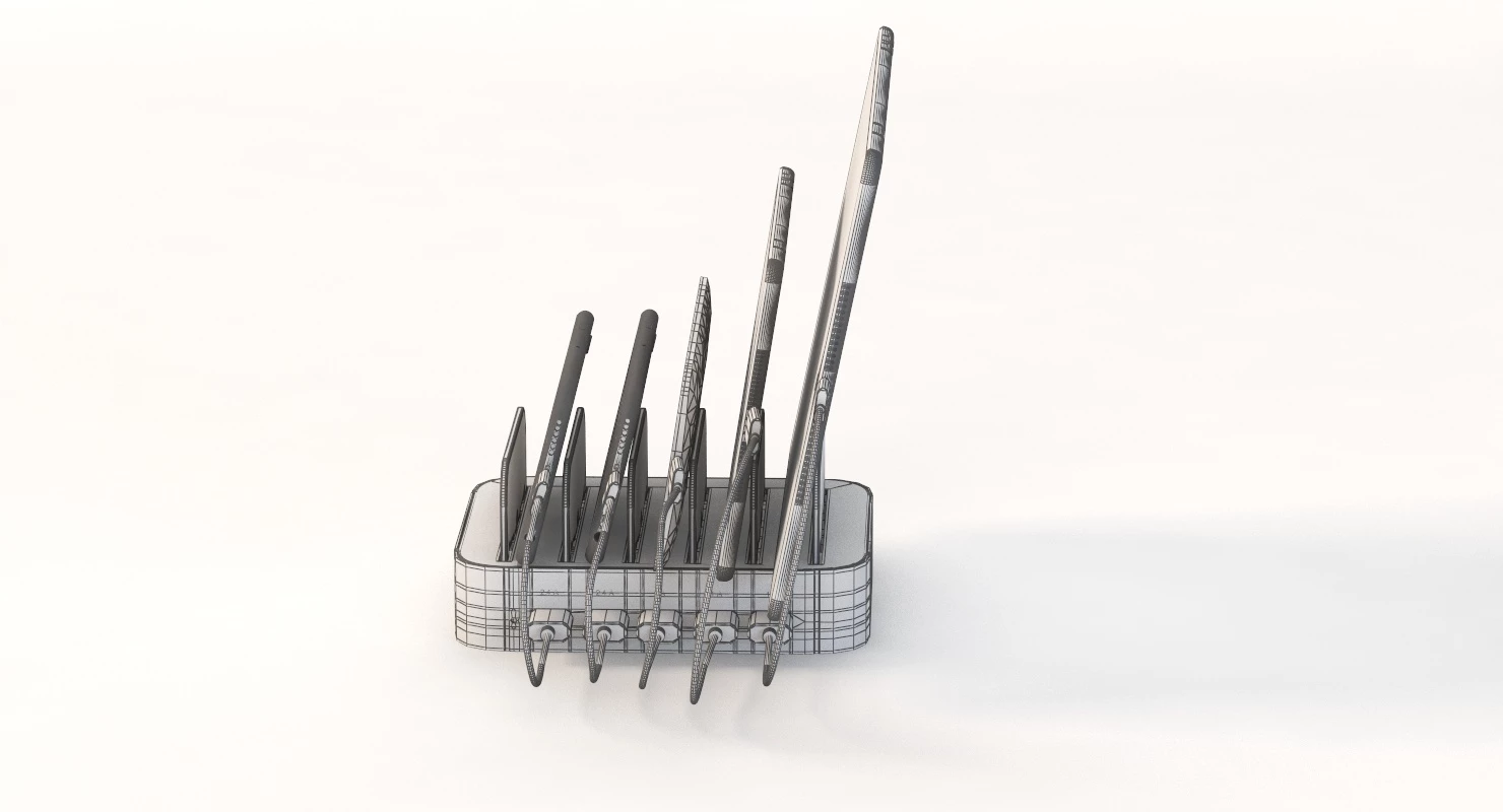 Charging Station 5 Port Cell Phone Usb Hub Organizer 3D Model_06