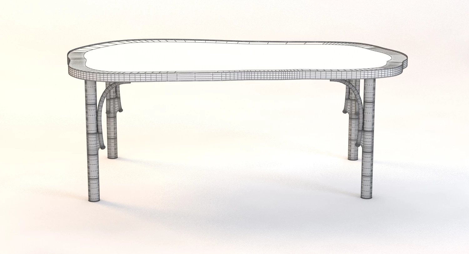 Classic Art Dining Table 3D Model_03