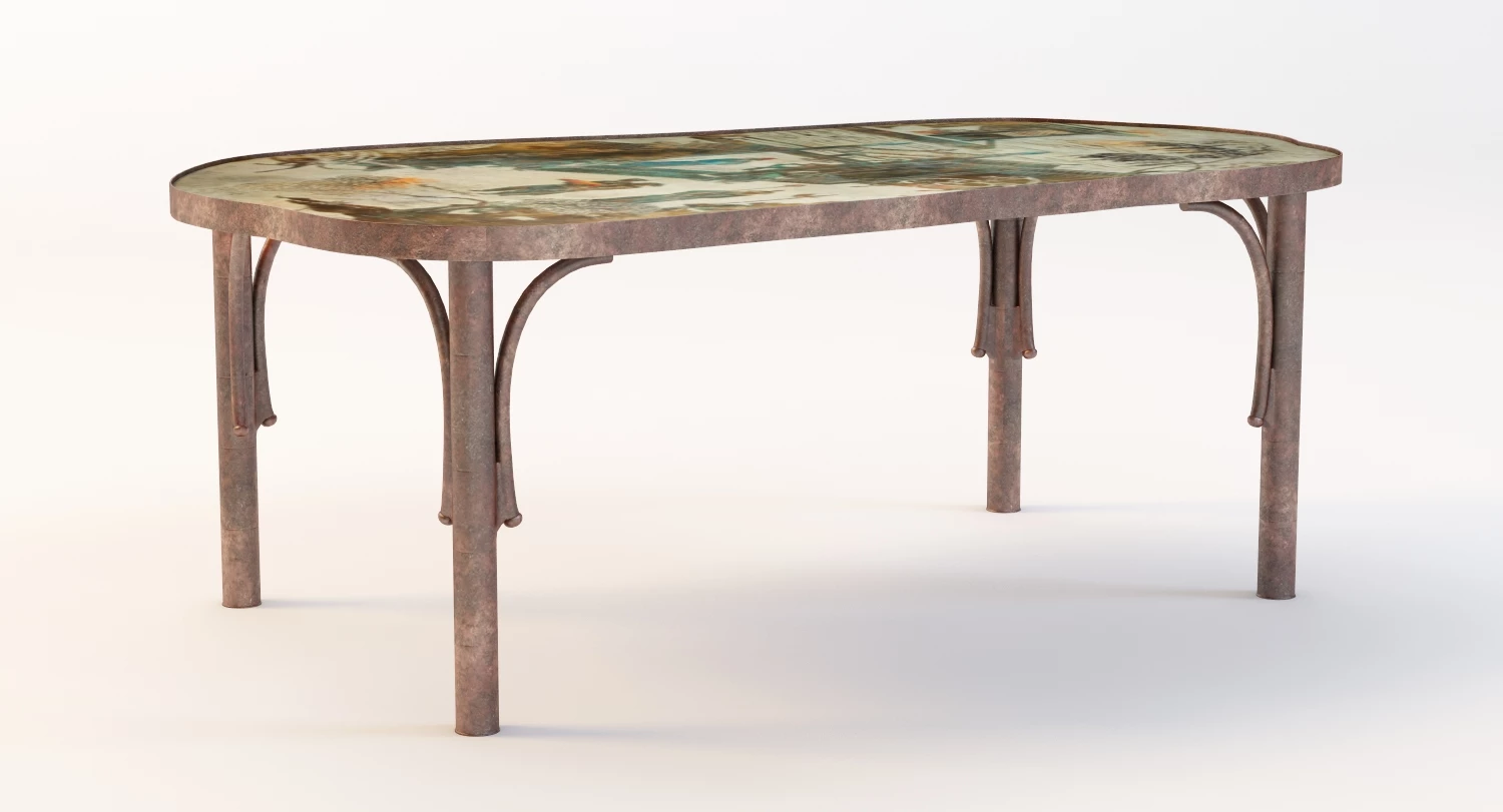 Classic Art Dining Table 3D Model_011