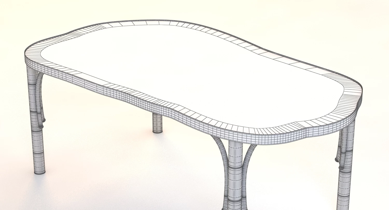 Classic Art Dining Table 3D Model_06