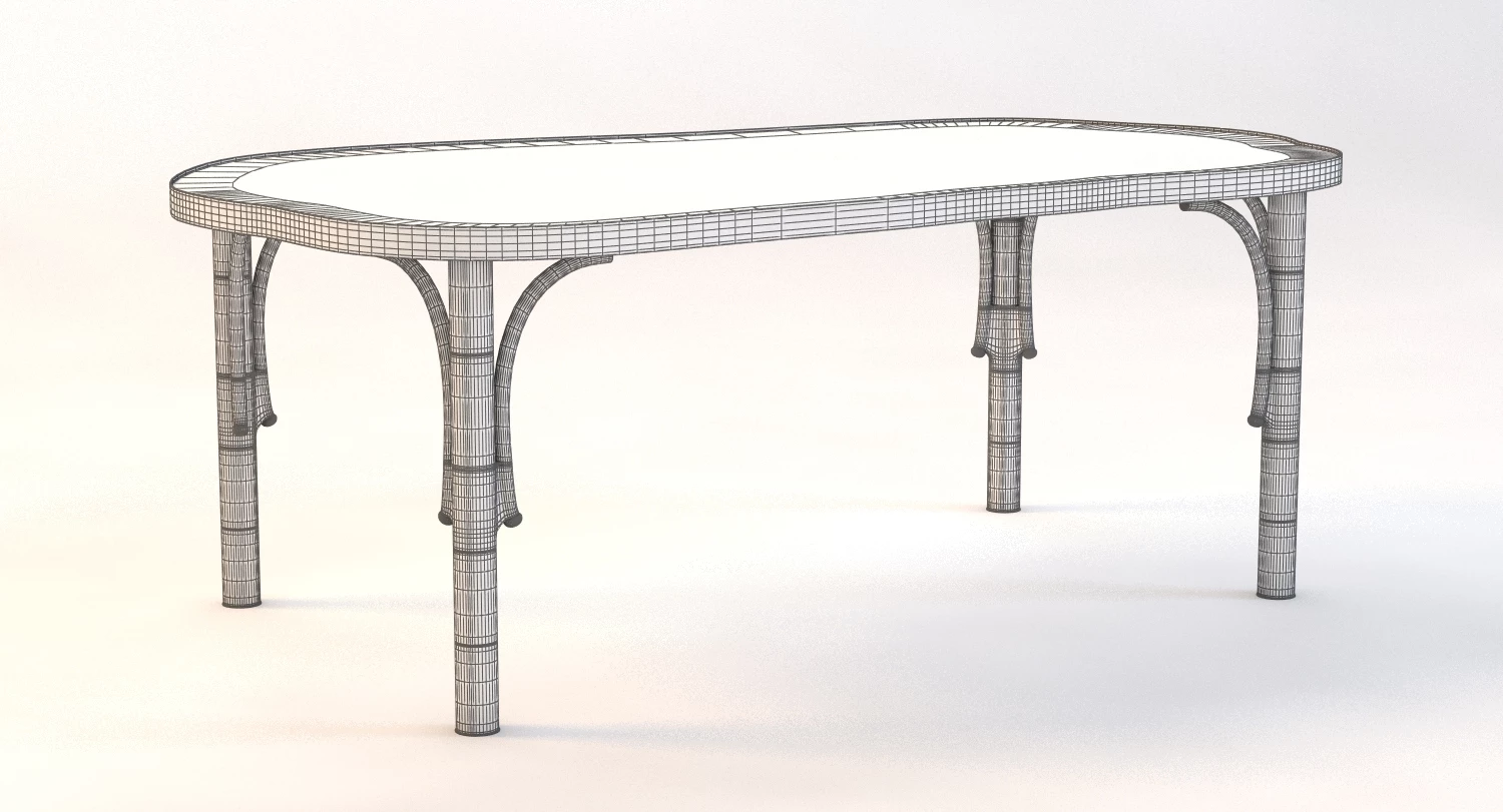 Classic Art Dining Table 3D Model_012