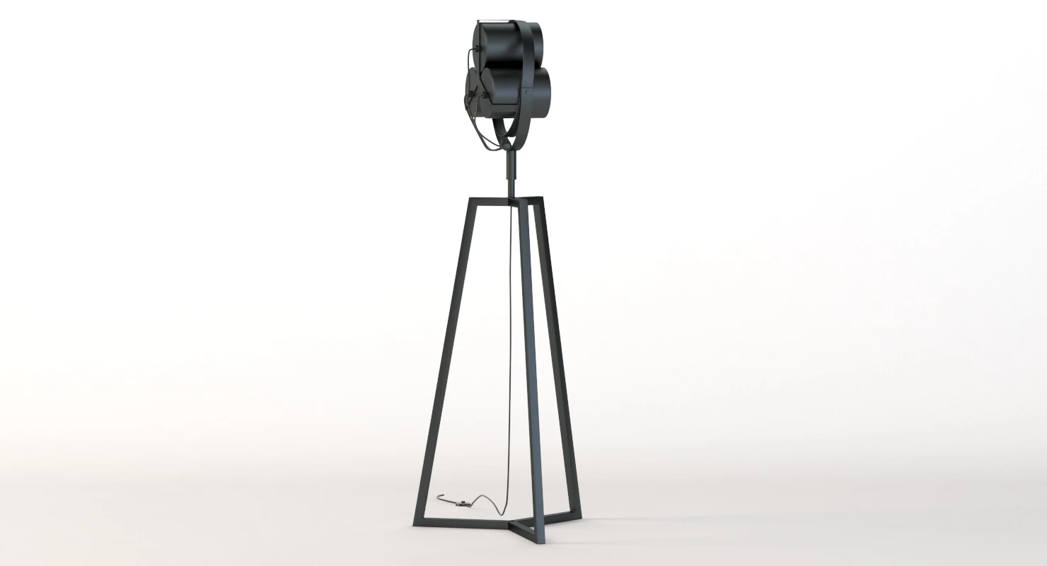 Contemporary Signal Sculptural Tripod Floor Lamp 3D Model_010