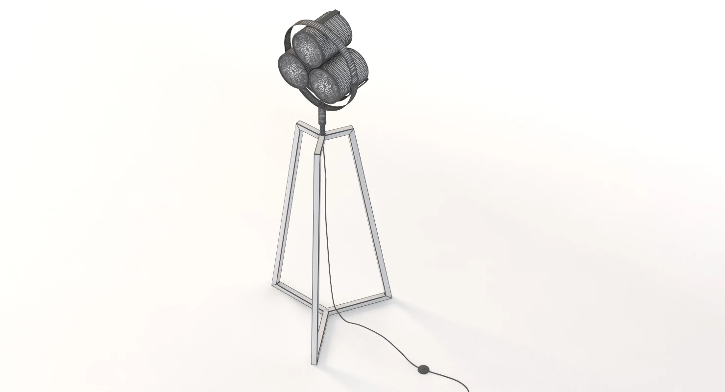 Contemporary Signal Sculptural Tripod Floor Lamp 3D Model_06