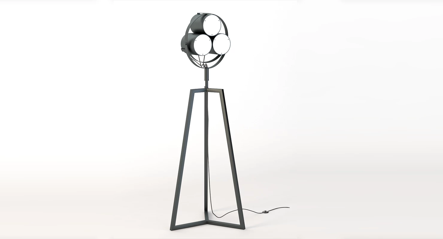 Contemporary Signal Sculptural Tripod Floor Lamp 3D Model_01
