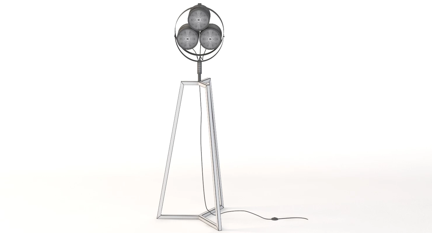 Contemporary Signal Sculptural Tripod Floor Lamp 3D Model_04