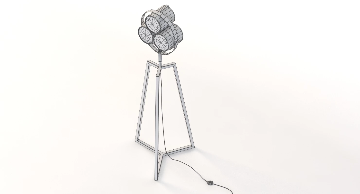 Contemporary Signal Sculptural Tripod Floor Lamp 3D Model_07