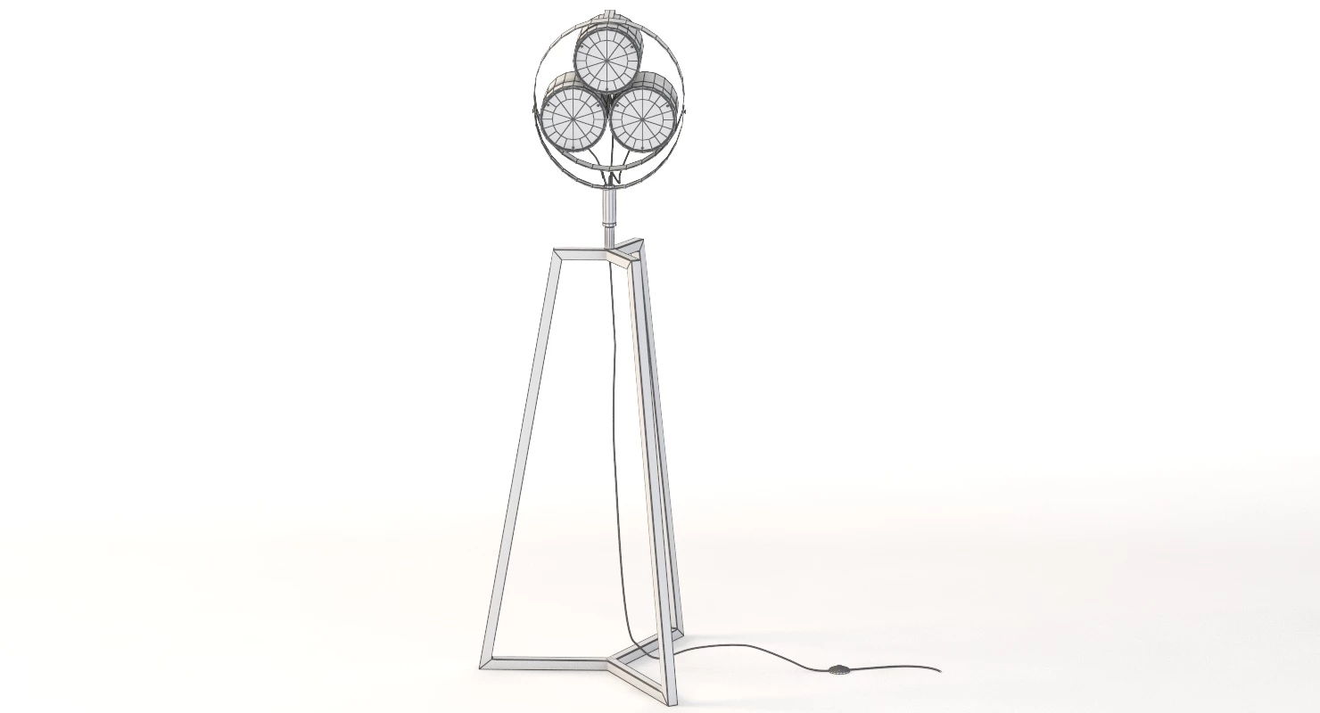 Contemporary Signal Sculptural Tripod Floor Lamp 3D Model_05