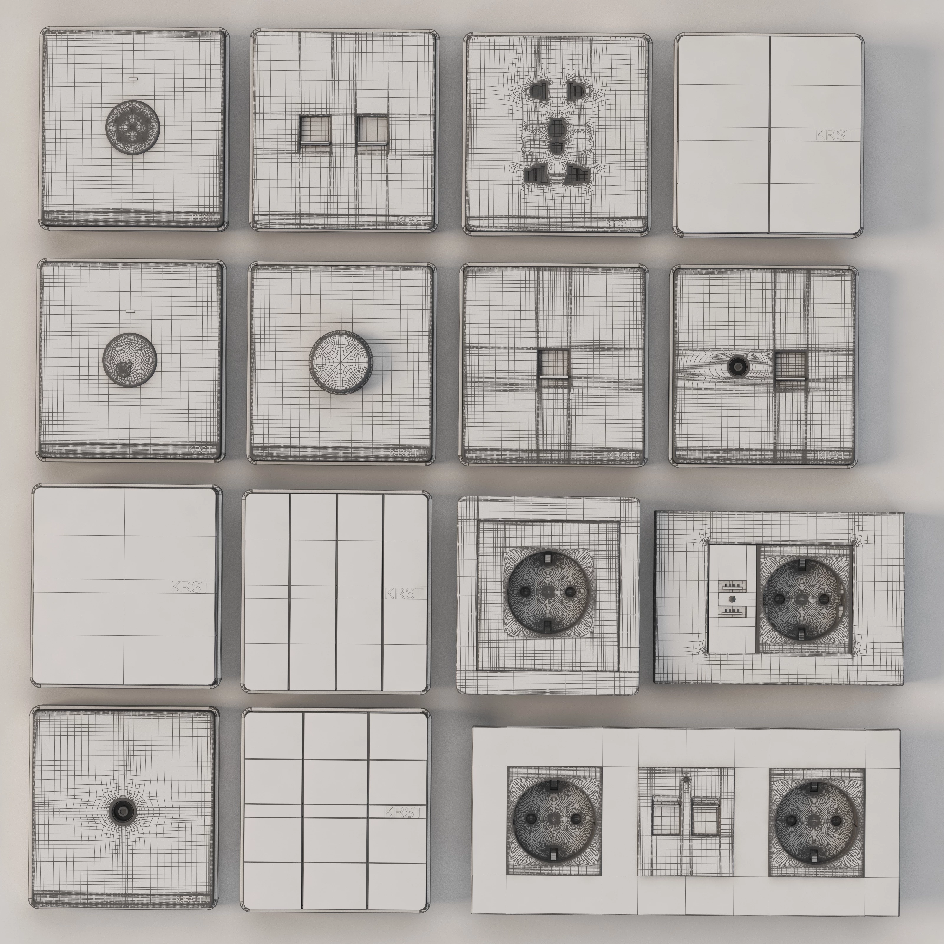 Coswall Krst Modular Range Switches And Wall Sockets Set 3D Model_016