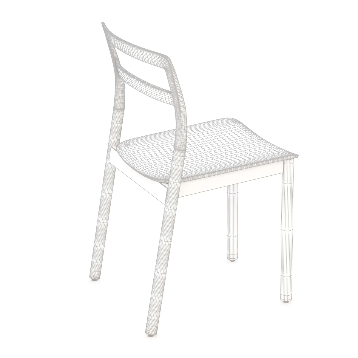 DE PADOVA FLORINDA Stackable Solid Wood Chair 3D Model_06